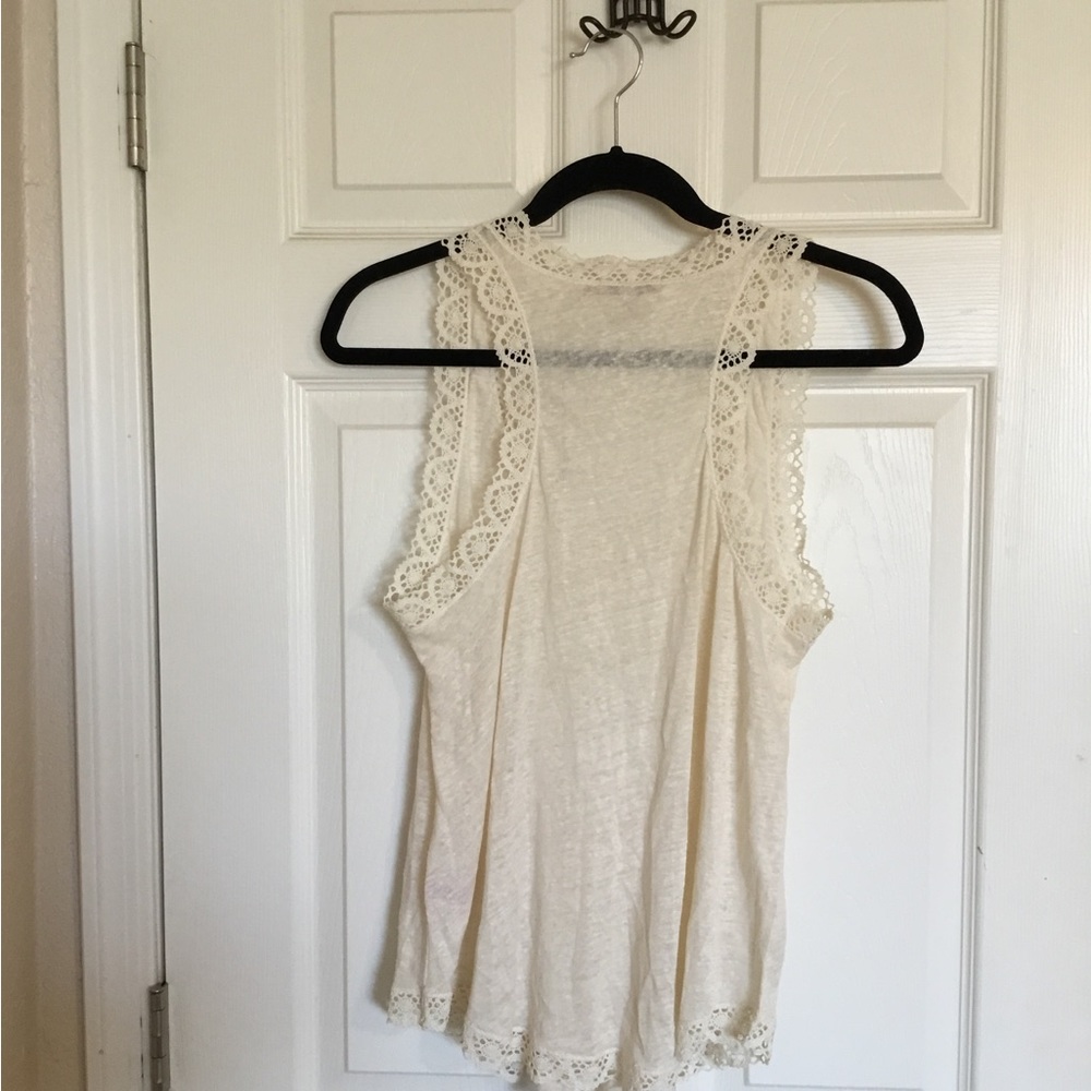 Calypso St. Barth Linen Sleeveless Cream Top Sz.S - Picture 2 of 9